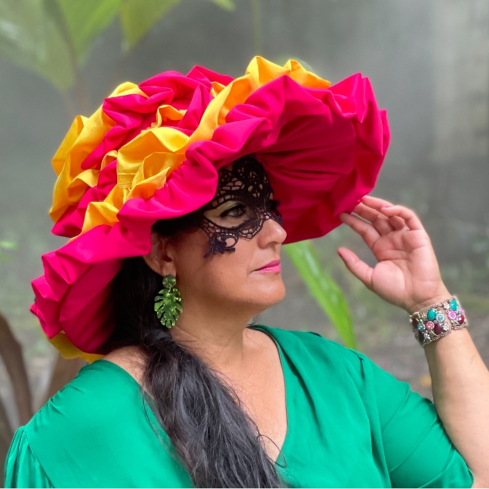 Flower hat.